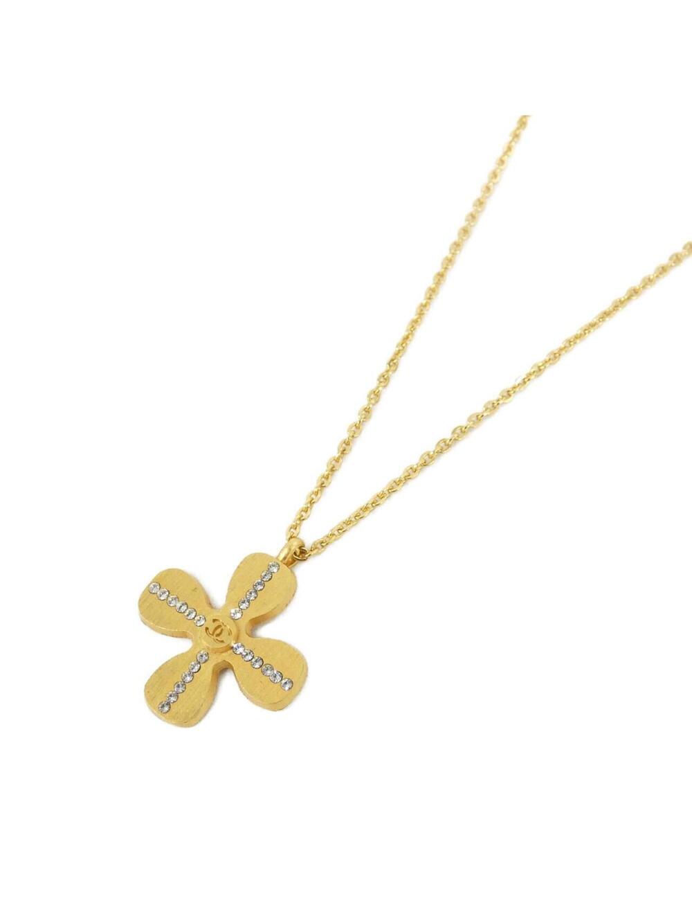 Chanel Pendant Necklace Clear And Gold #371484C73B